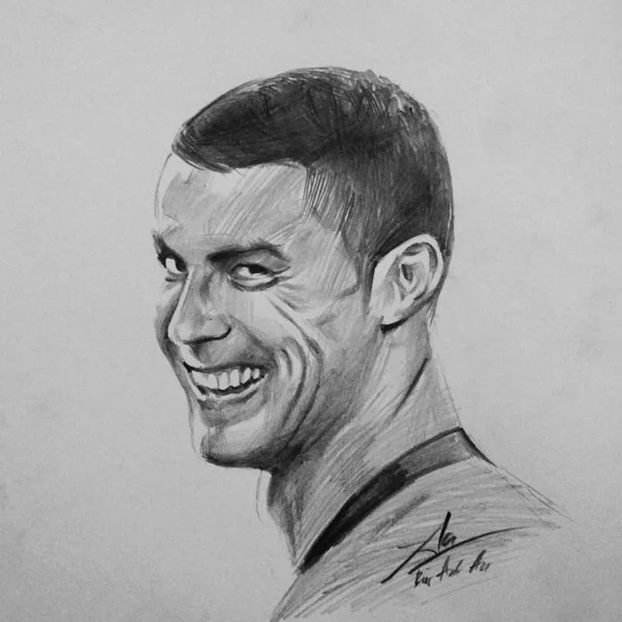 Họa sĩ 9x chỉ mất 15 phút để vẽ tranh chân dung Ronaldo gây 