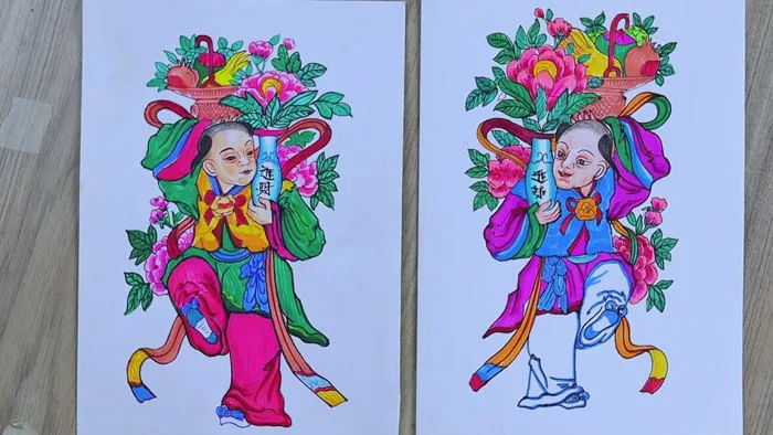 Tổng hợp 2 cách vẽ tranh dân gian Hàng Trống