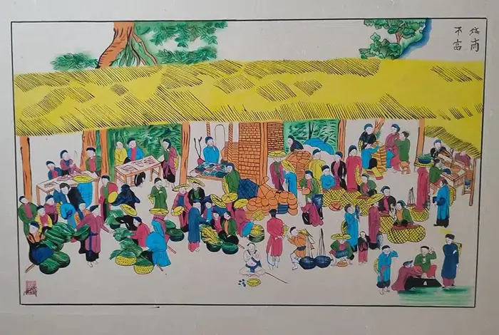 Tranh dân gian Hàng Trống – Nét vẽ của phố cổ, hơi thở của người Hà Nội xưa  - Tre trúc Ngọc Dương