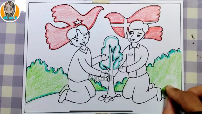 Vẽ tranh đan mạch trong mắt em - chủ đề sống xanh năm 2025 - KCart3