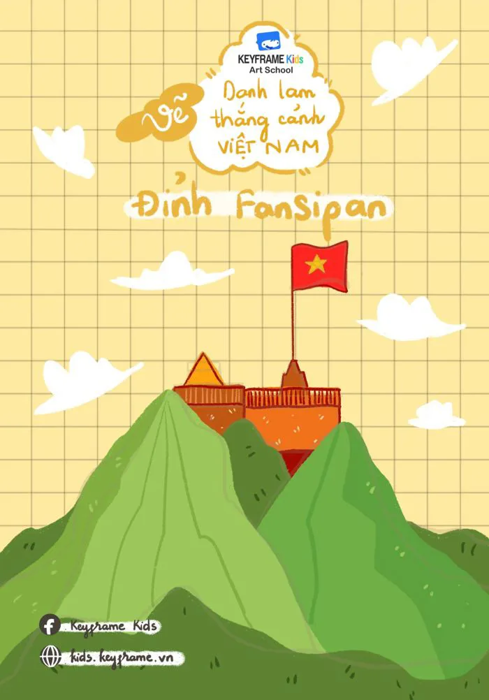 Hướng dẫn vẽ đỉnh Fansipan | Danh lam thắng cảnh Việt Nam | Keyframe Kids