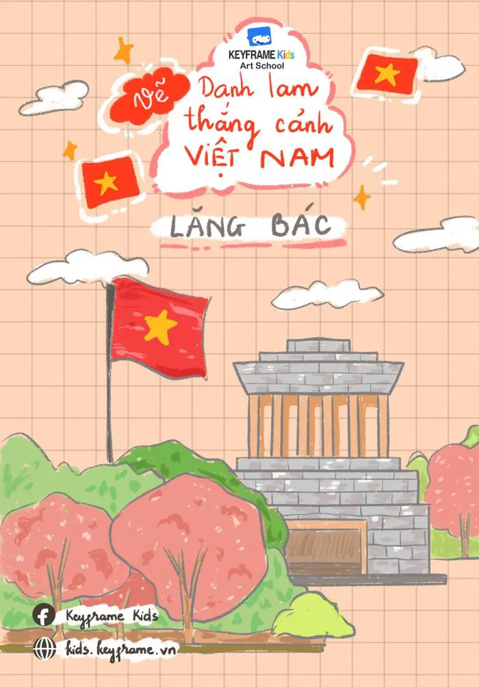 Hướng dẫn bé vẽ Lăng Bác trên Procreate | Danh lam thắng cảnh Việt Nam |  Keyframe Kids