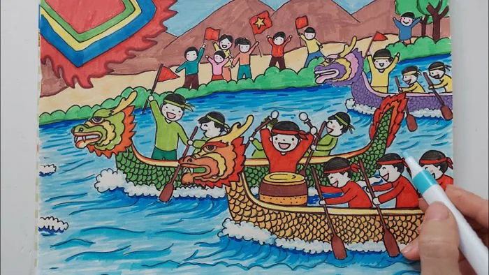 ve-tranh-de-tai-le-hoi-dua-thuyen-1