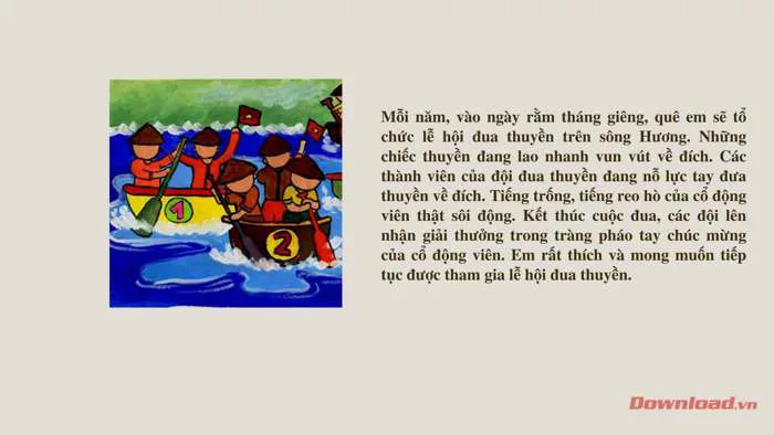 Kể về lễ hội đua thuyền (28 mẫu) - Tập làm văn lớp 3