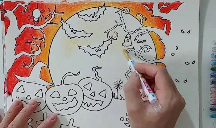 25+ cách vẽ tranh Halloween đơn giản, đẹp, đáng sợ 2025