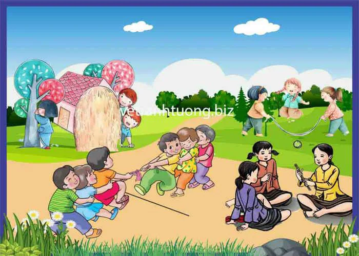 tranh lễ hội kéo co - Đội ngũ vẽ tranh chuyên nghiệp