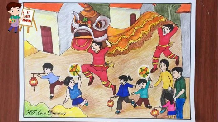 Vẽ tranh Tết Trung thu / How to draw Mid-Autumn Festival | Bích họa, Hình  xăm