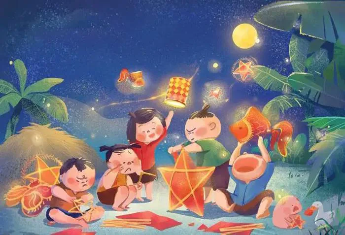 Hướng dẫn vẽ tranh chủ đề Trung thu đơn giản tại nhà - Hương Việt Mart