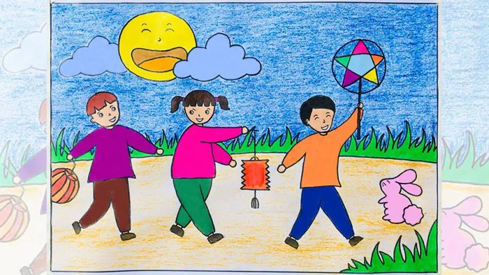 Vẽ tranh trung thu | Vẽ tranh lễ hội trung thu | Vẽ tranh tết trung thu