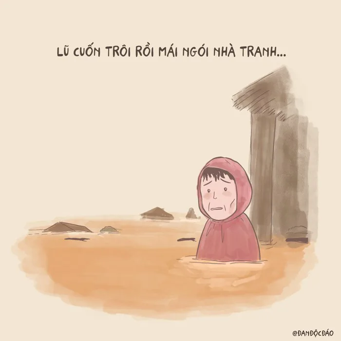 Chàng trai phác hoạ những mất mát do bão lũ, kêu gọi ủng hộ miền Trung