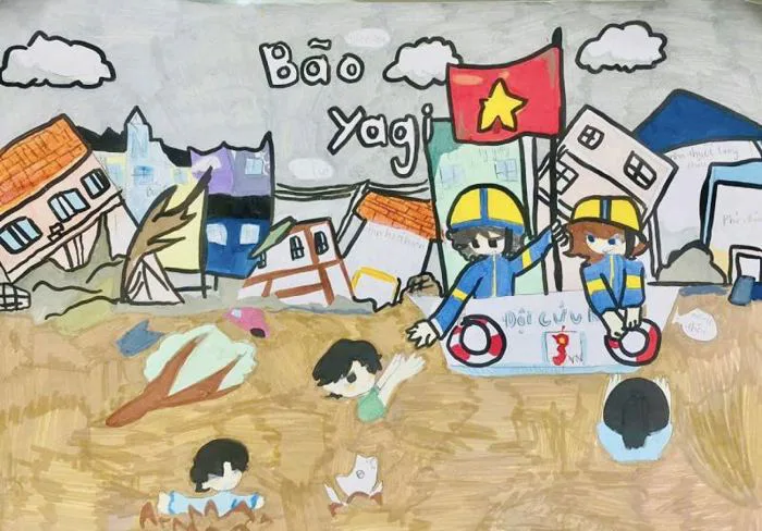 Vẽ tranh phòng chống thiên tai, tổng hợp 20+ mẫu tranh đẹp nhất