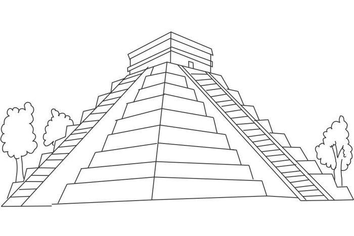 Tô màu khu di tích chichen itza - Trang Tô Màu Cho Bé