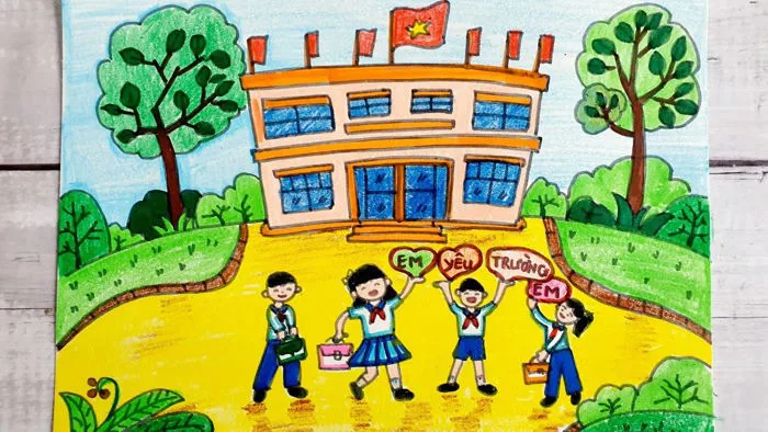 Vẽ Trường Học Hạnh Phúc| Quang Cảnh Trường Em| Điều Em Muốn Nói| Hoạt Động  Trong Nhà Trường
