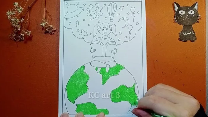 tranh áp phích - vẽ cổ động đọc sách: đại sứ văn hóa đọc | Global education  poster design | KCart3