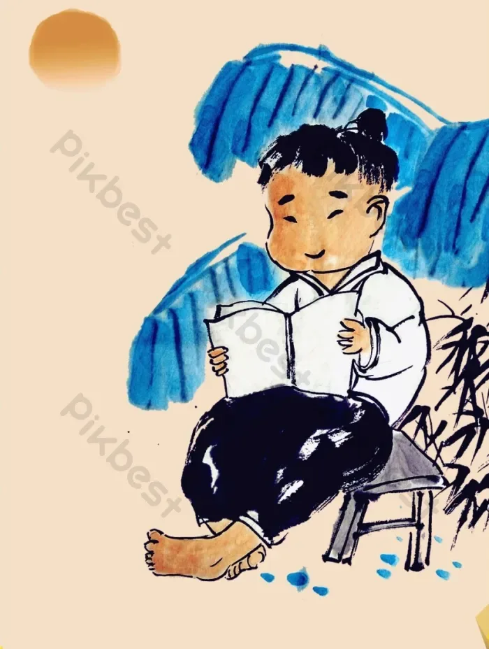 Tải miễn phí Cậu Bé Vẽ Tay Ban đầu đọc Sách Dưới Gốc Cây Chuối Nền | PSD  chuyên nghiệp - Pikbest