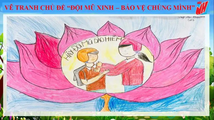Vẽ tranh chủ đề ĐỘI MŨ XINH - BẢO VỆ CHÚNG MÌNH | Tiểu học Nguyễn Huệ, quận  Hồng Bàng