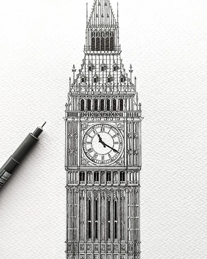Tranh vẽ Tháp Elizabeth của mình (Big Ben 😉) : r/london