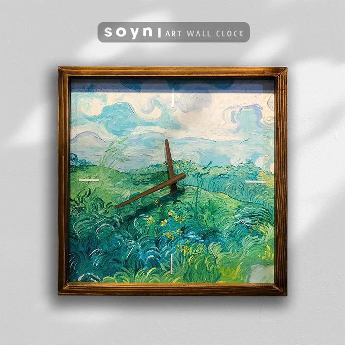 Đồng hồ treo tường gỗ nghệ thuật Van Gogh | Tranh đồng hồ trang trí tường