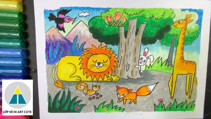 Vẽ con vật trong rừng l Vẽ tranh bài Khu rừng thân thiện | How to draw  animals | Vẽ con vật