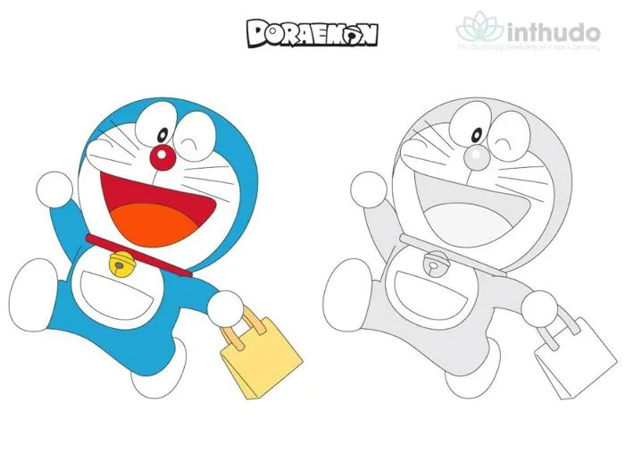 Tranh tô màu Doraemon dễ thương cho các bé - Tải miễn phí