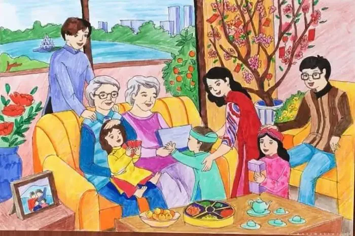 Vẽ tranh gia đình đơn giản nhất: Hướng dẫn chi tiết kèm 50+ mẫu đẹp ý nghĩa