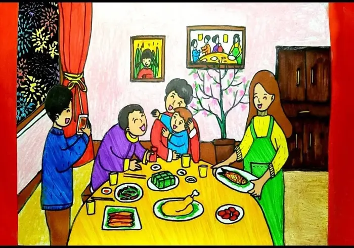 8 bước vẽ tranh gia đình đơn giản và ý nghĩa
