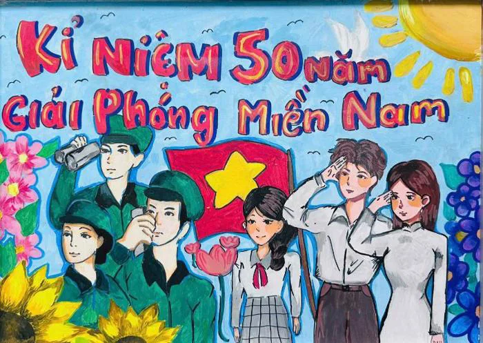 Hướng dẫn cách vẽ tranh giải phóng miền nam đẹp đơn giản