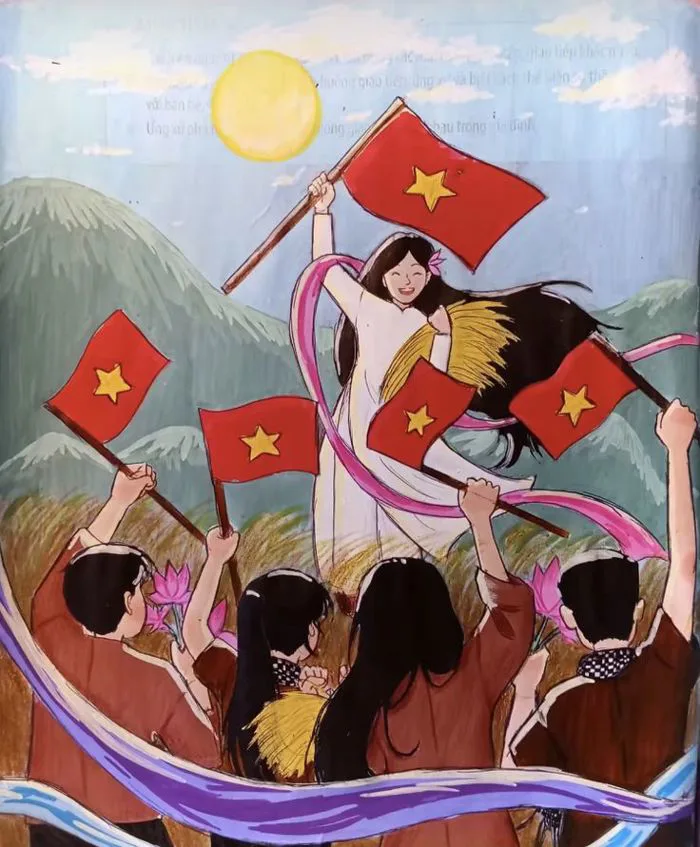 10 Mẫu tranh vẽ chủ đề 50 năm Ngày Giải phóng miền Nam, thống nhất đất nước  (30/4/1975 - 30/4/2025)