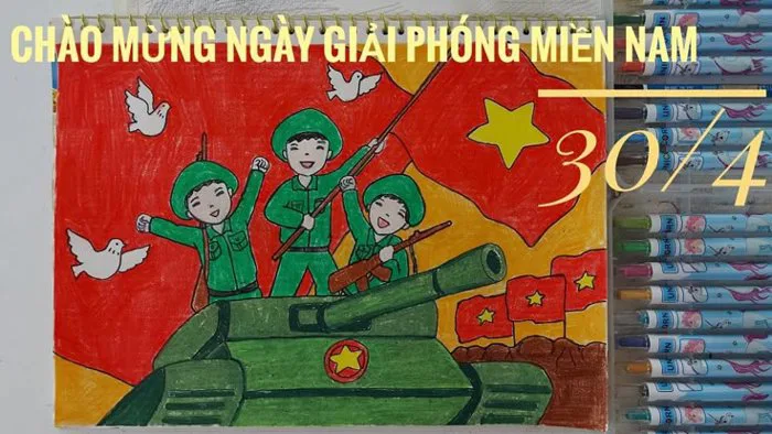 Vẽ Tranh mừng ngày giải phóng miền nam 30/4 | Giải phóng Miền Nam ,Thống  nhất đất nước