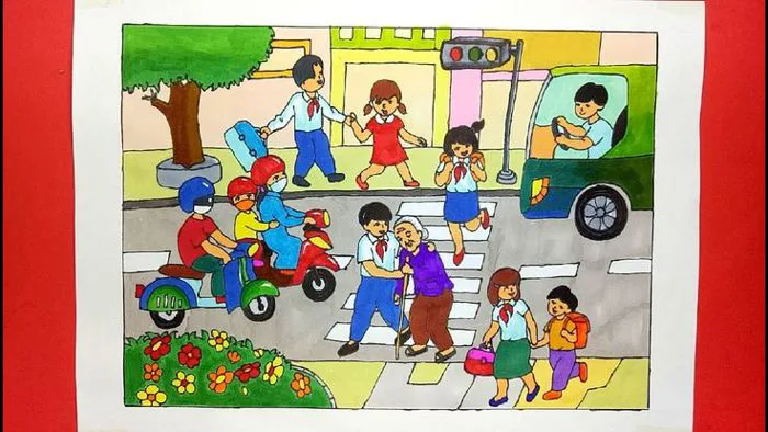 Vẽ tranh cuộc thi: Em vẽ sắc màu tình nguyện dành cho thiếu nhi | Vẽ thiếu  nhi giúp đỡ người già