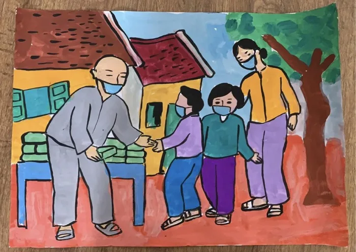Câu chuyện đáng suy ngẫm ẩn sau bức tranh của bệnh nhi
