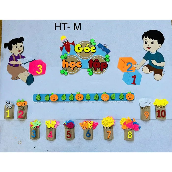 Góc học tập HT-M mẫu mới Toán xen kẽ, Góc trang trí lớp trường mầm non |  Shopee Việt Nam