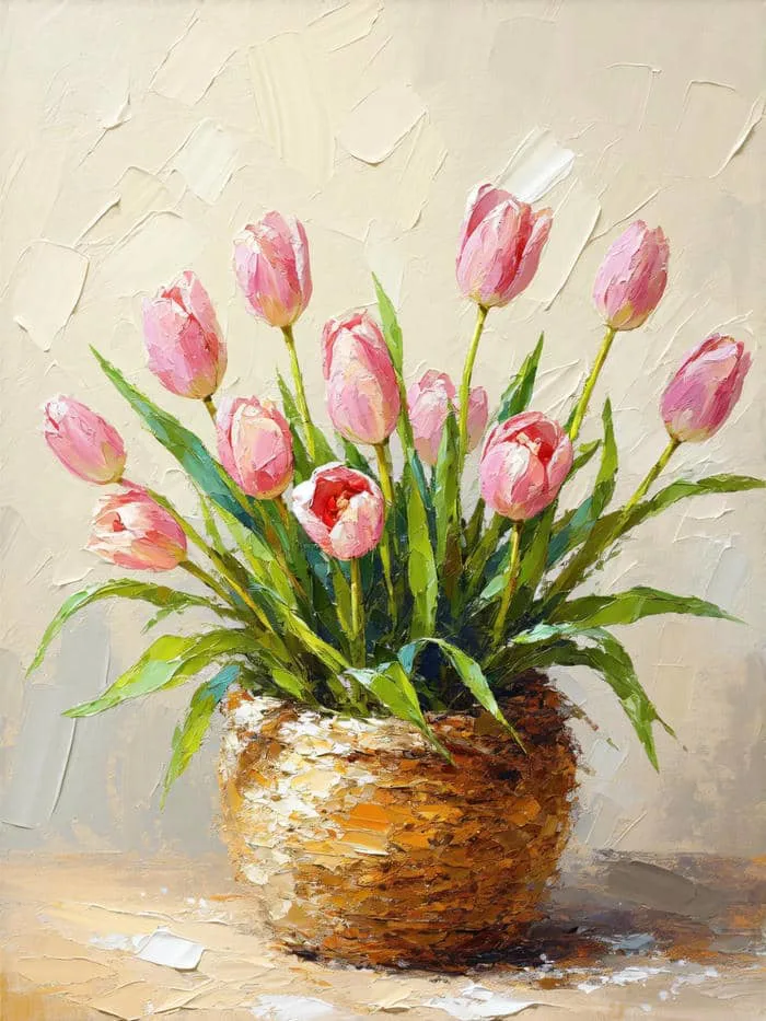 Khám phá tranh vẽ hoa tulip từ đơn giản đến nghệ thuật
