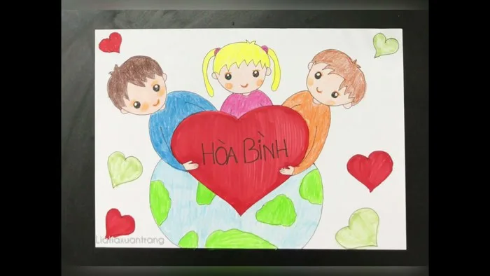Cách vẽ tranh chủ đề hòa bình đơn giản | How to draw peace easy | Vẽ tranh  hòa hình dễ nhất