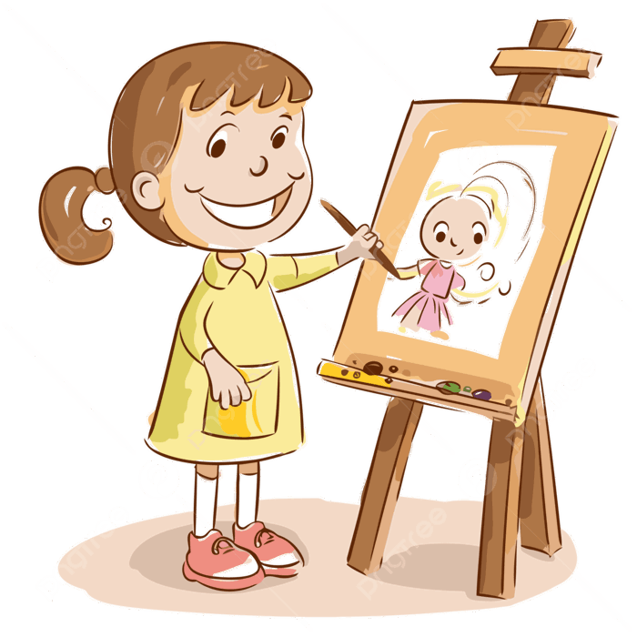 Hình ảnh Vẽ Một Bức Tranh Clipart Cô Gái Vẽ Một Bức Tranh Trên Giá Vẽ Phim Hoạt  Hình Vector PNG , Clipart Vẽ, Clip Nghệ Thuật Hoạt Hình, Clipart Cô Gái
