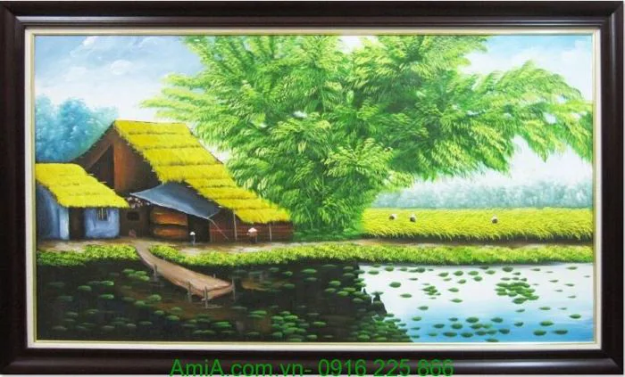 Những mẫu tranh vẽ làng quê Việt Nam đơn giản- Amia Hà Nội