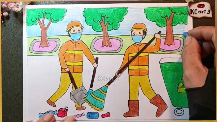 Vẻ đẹp của người lao động trong sáng tạo mĩ thuật | vẽ bảo vệ môi trường |  mĩ thuật lớp 8 | KCart3