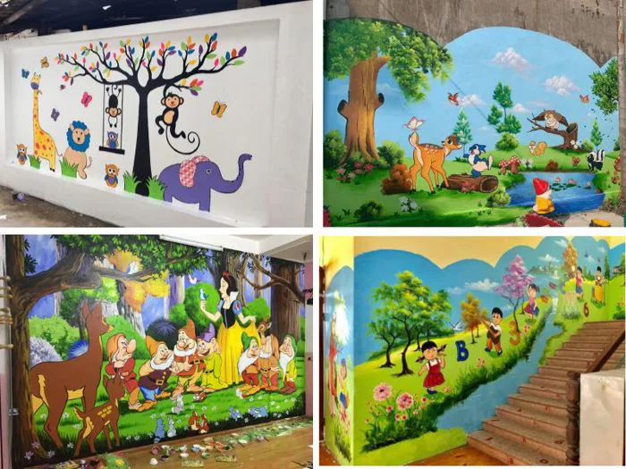 Vẽ Tranh Tường Mầm Non Đơn Giản, Ngộ Nghĩnh