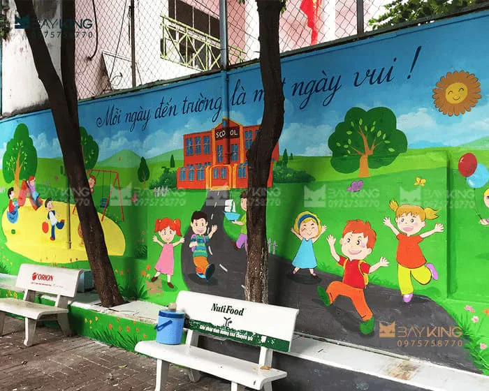 Vẽ Tranh Tường Trường Mầm Non Ngộ Nghĩnh, Vui Nhộn Cho Các Bé