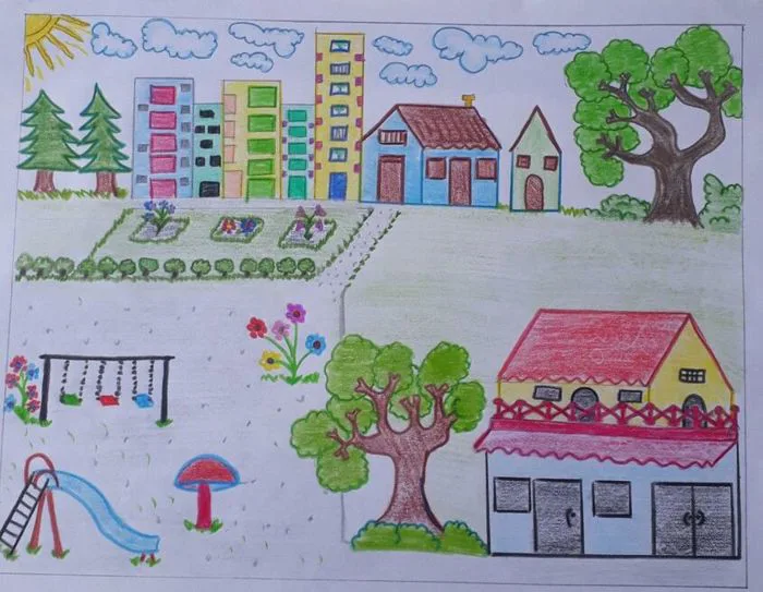 Tổng hợp tranh chủ đề trường mầm non đẹp, hồn nhiên và đầy màu sắc
