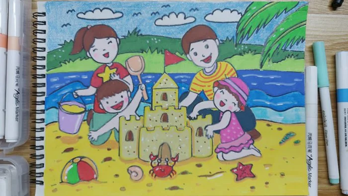 Vẽ tranh vui chơi ngày hè / mùa hè của em / vẽ tranh gia đình