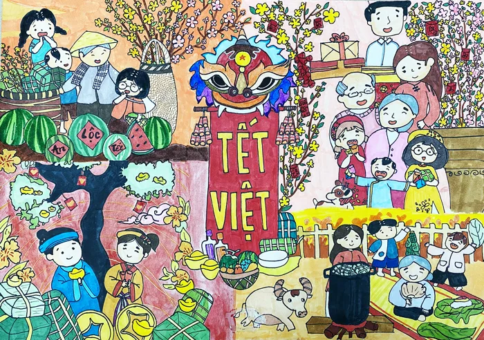 Hội thi vẽ tranh theo chủ đề Tết Việt 2021 - Tranh vẽ số 15