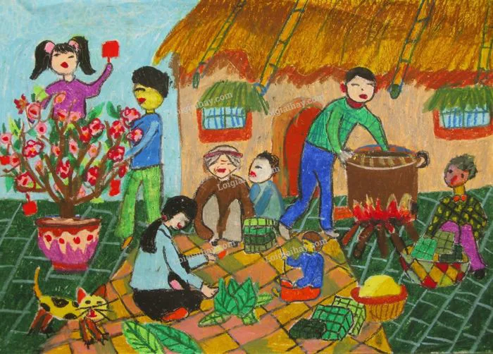 Soạn mĩ thuật lớp 6 Bài 22: Vẽ tranh – Đề tài ngày tết và mùa xuân | Âm  nhạc và mỹ thuật lớp 6