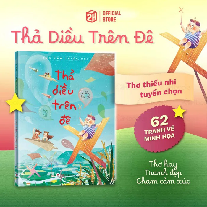Sách Thả diều trên đê kèm tranh minh họa, thơ cho bé, thơ cho thiếu nhi,  Nhà Sách 2HBooks | Shopee Việt Nam