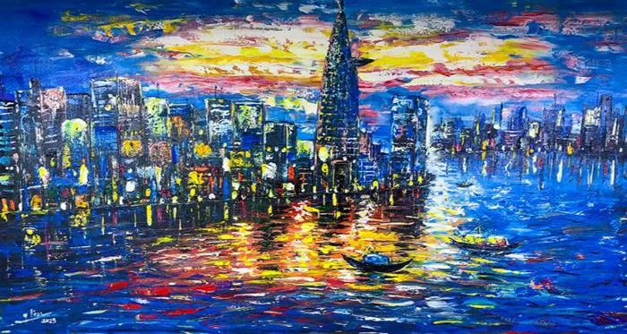 Tranh vẽ thành phố Hồ Chí Minh – Vẻ đẹp Sài Gòn hiện đại