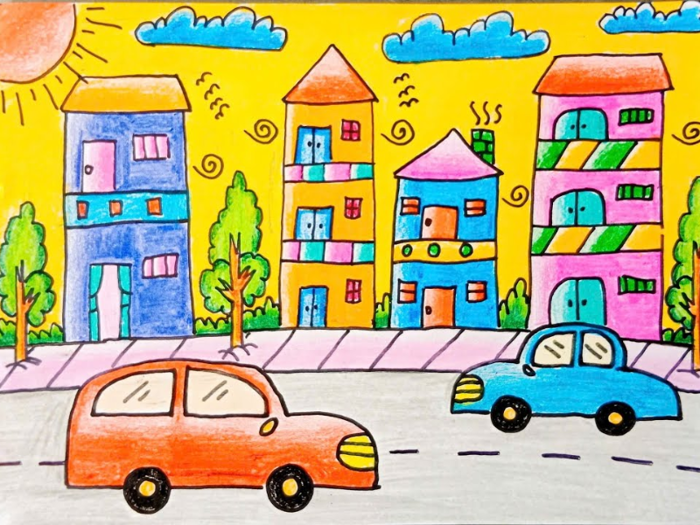 Top 299+ Mẫu tranh vẽ thành phố hiện đại, sang trọng