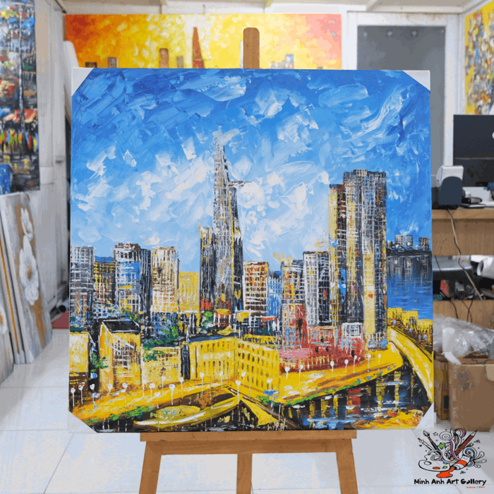 tranh vẽ thành phố hồ chí minh sai gon