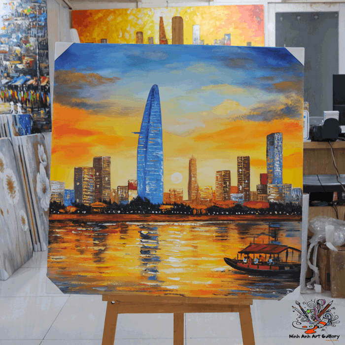 tranh vẽ thành phố hồ chí minh sai gon