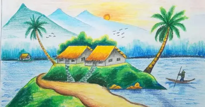 Vẽ tranh phong cảnh đơn giản: 30+ ý tưởng và hướng dẫn