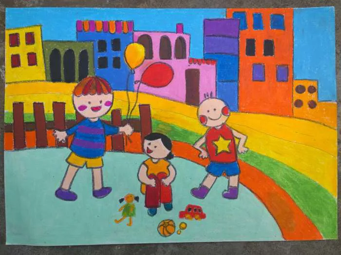 Tranh vẽ thiếu nhi tháng 8.2018 - Trung tâm dạy vẽ Zest Art